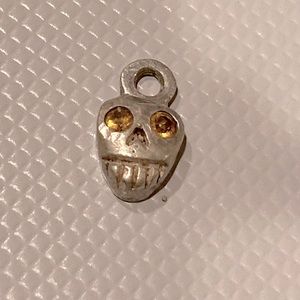 Lee Brevard sterling silver skull w/citrine eyes, earring charm